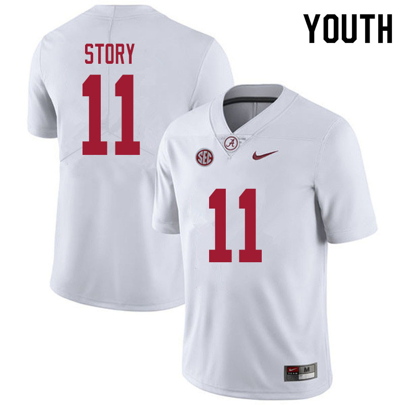 Alabama Crimson Tide Youth Kristian Story #11 White NCAA Nike Authentic Stitched 2020 College Football Jersey ME16M47WA